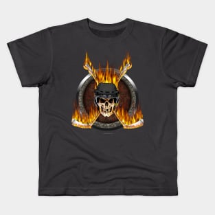 Burning Hockey Sticks Kids T-Shirt